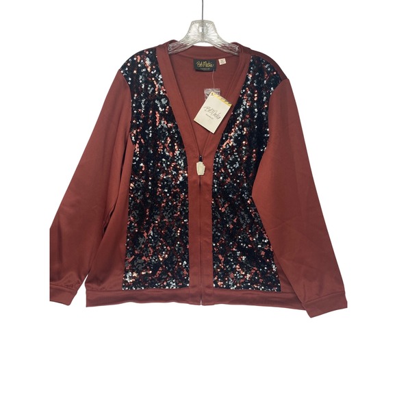 Bob Mackie Wearable Art Rust‎ Sequin Jacket XL NWT - Picture 2 of 10